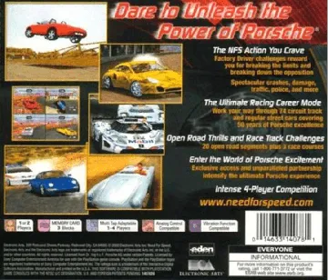 Need for Speed - Porsche Unleashed (US) box cover back